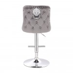 Луксозен бар стол Lion King от кадифе, тъмно сив – 5450103  