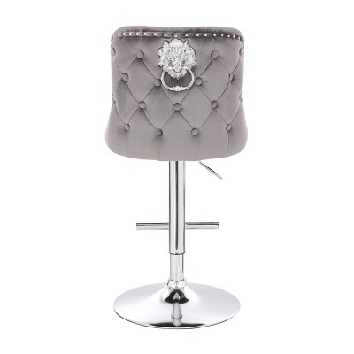 Луксозен бар стол Lion King от кадифе, тъмно сив – 5450103 