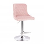 Luxury Bar stool Lion King Velvet Light Pink - 5450105 