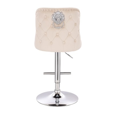 Луксозен бар стол Lion King от кадифе, кремав цвят – 5450106