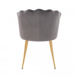 Stylish Beauty Chair Velvet Dark Grey Gold-5470272
