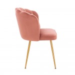 Stylish Beauty Chair Velvet Wine Red Gold-5470265