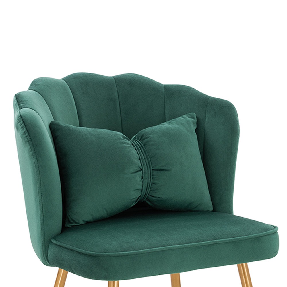 Stylish Beauty Chair Velvet Green Gold-5470270
