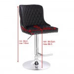 Luxury Bar stool Lion King Velvet Black-5450104 