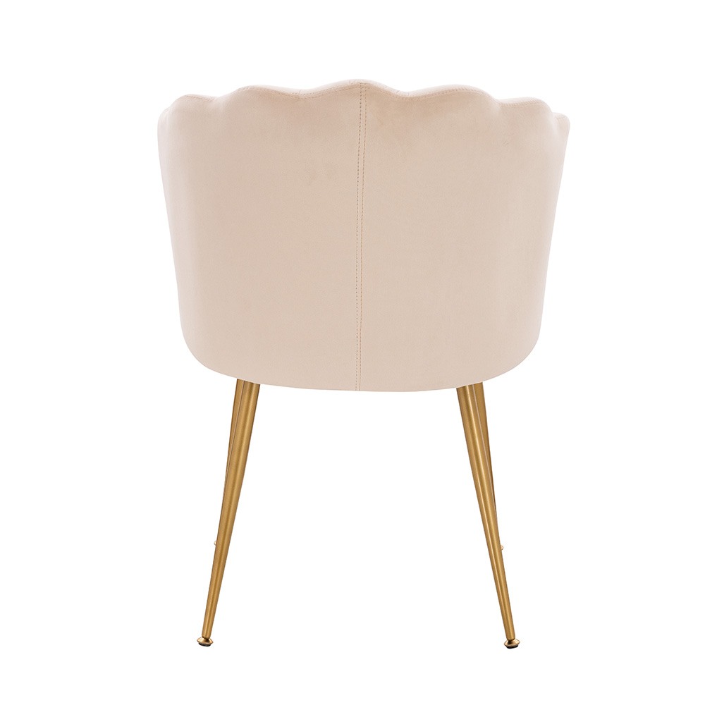 Stylish Beauty Chair Velvet Beige Gold-5470268