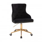 Vanity chair Velvet Lion King Black Gold-5400380