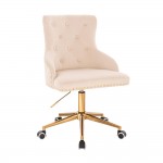Vanity chair Velvet Lion King Beige Gold-5400382