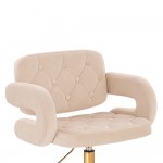 Vanity Chair Νarcissus Velvet Beige Gold-5400289