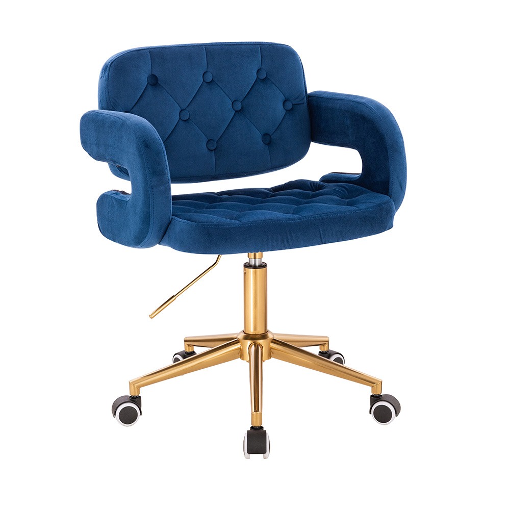 Vanity Chair Νarcissus Velvet Blue Gold-5400292