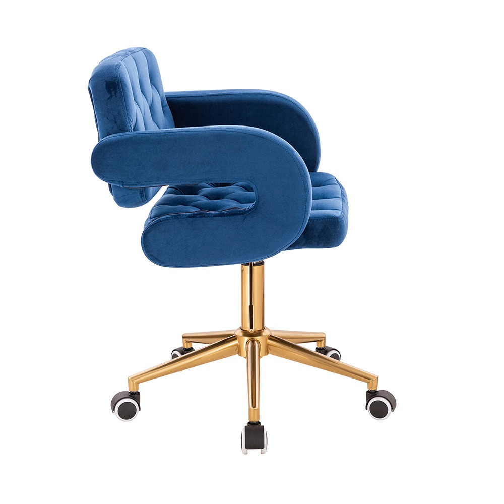 Vanity Chair Νarcissus Velvet Blue Gold-5400292