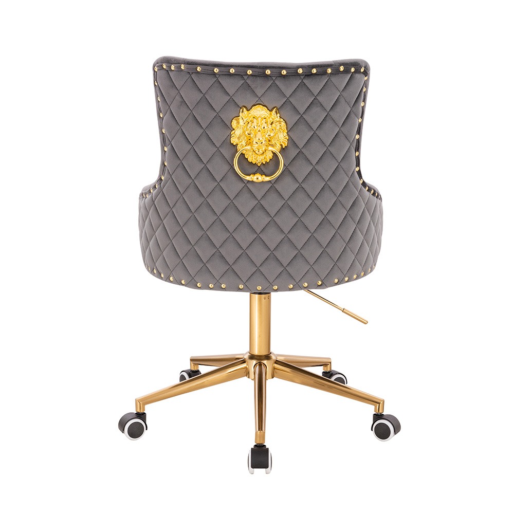 Vanity chair Velvet Lion King Dark Grey Gold-5400383