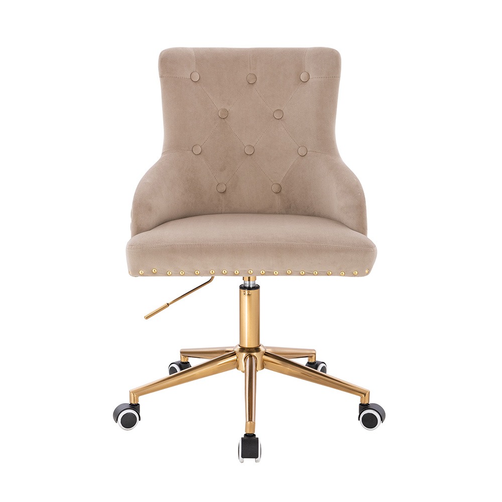 Vanity chair Velvet Lion King Light Brown Gold-5400381