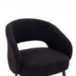 Luxury Beauty Chair Boucle Black-5470245