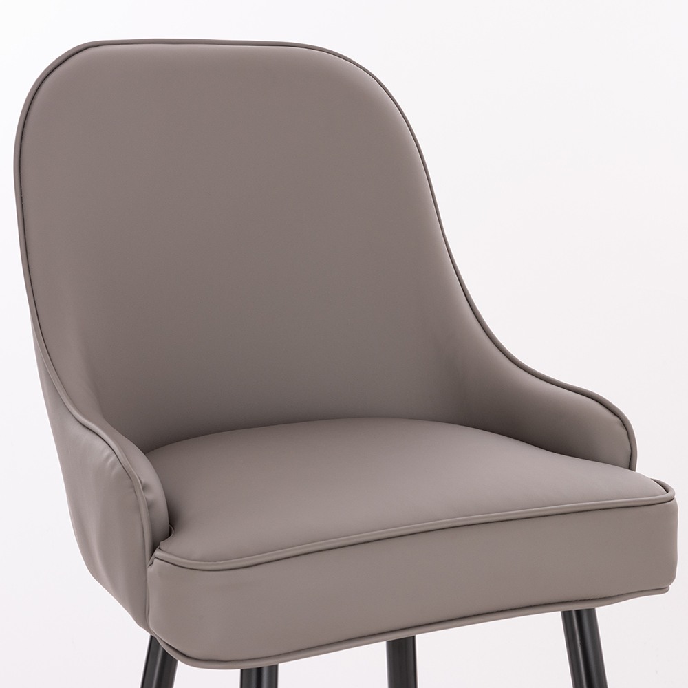 Луксозен бар стол от PU кожа, тъмно сив -5450121 