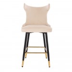 Luxury Bar stool Velvet Cream Gold- 5450110 