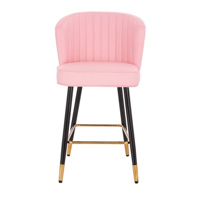 Луксозен бар стол от PU кожа, розов - 5450127