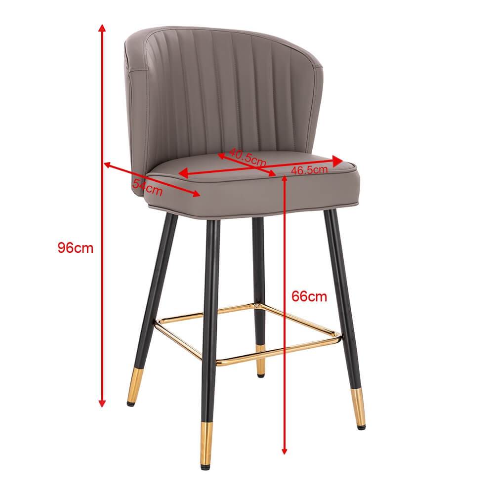 Luxury Bar stool Pu Leather Dark Grey-5450126 