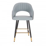 Luxury Bar stool Pu Leather Light and Dark Grey-5450129 