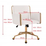  Premium work & beauty chair Gold White Linen-5400335 КОЗМЕТИЧНИ ТАБУРЕТКИ