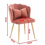 Stylish Beauty Chair Velvet Wine Red Gold-5470265