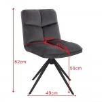 Beauty Chair Velvet Dark Gray with rotation-5470240