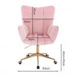 Lounge Chair Gold Velvet Pink - 5400193 AESTHETIC STOOLS