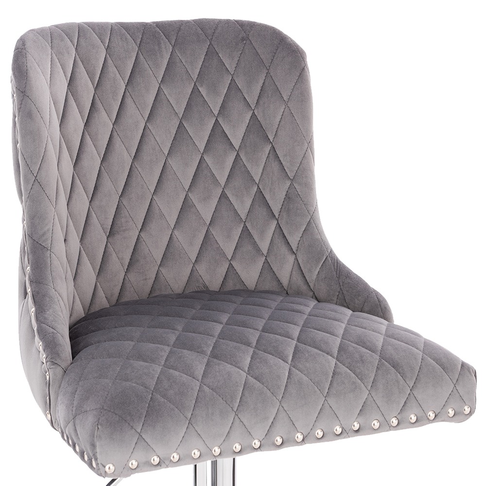 Luxury Bar stool Lion King Velvet Dark Grey - 5450103 