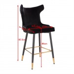 Luxury Bar stool Velvet Black Gold - 5450112 