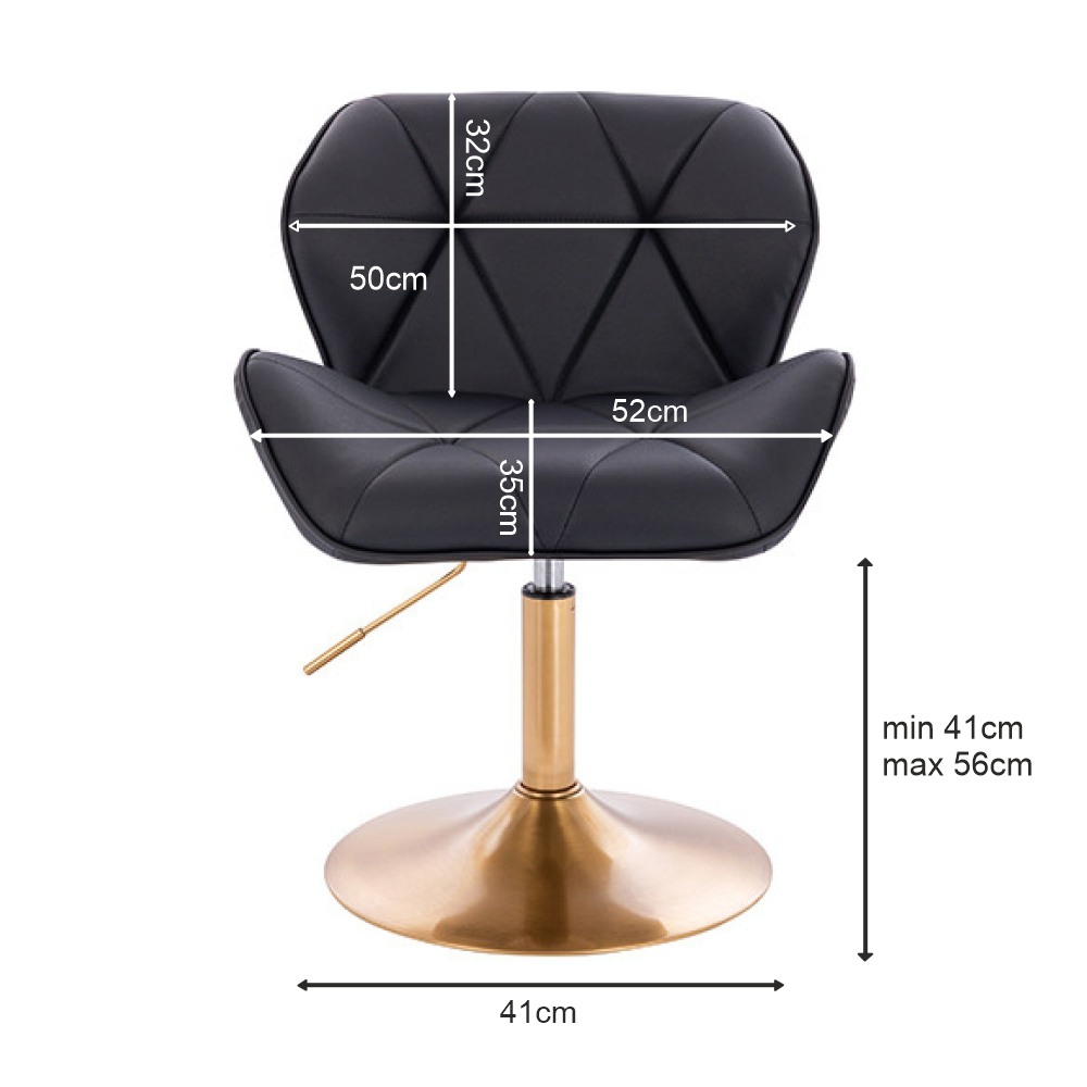 Vanity Chair Diamond Gold Base Black color - 5400200 AESTHETIC STOOLS