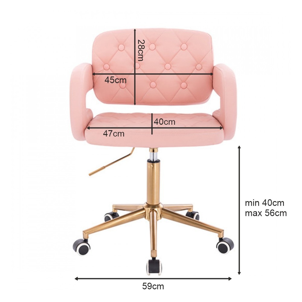 Vanity Chair Νarcissus Gold Pink Color - 5400185 AESTHETIC STOOLS