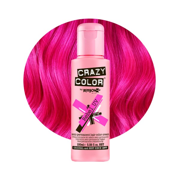 Crazy color Rebel uv (neon pink) 100ml - 9002297 CRAZY COLORS