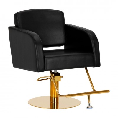 Professional hair salon seat Gabbiano Turin gold black-0148034