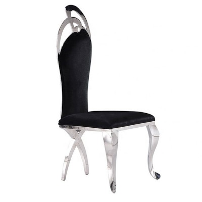 Luxury Chair Mirror Stainless Steel So Style Black Velvet - 6920006