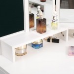 Corner Vanity Dressing Table & Trifold Mirror White-6961067 BOUDOIR LUXURY COLLECTION