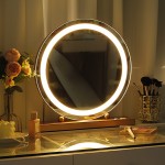 Led Hollywood Mirror with 3 lighting colors rose gold-6900233