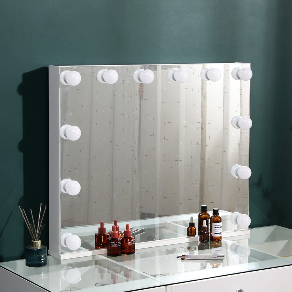 Тоалетка "Vanity"120cm със стъклен плот и огледало - 6961013