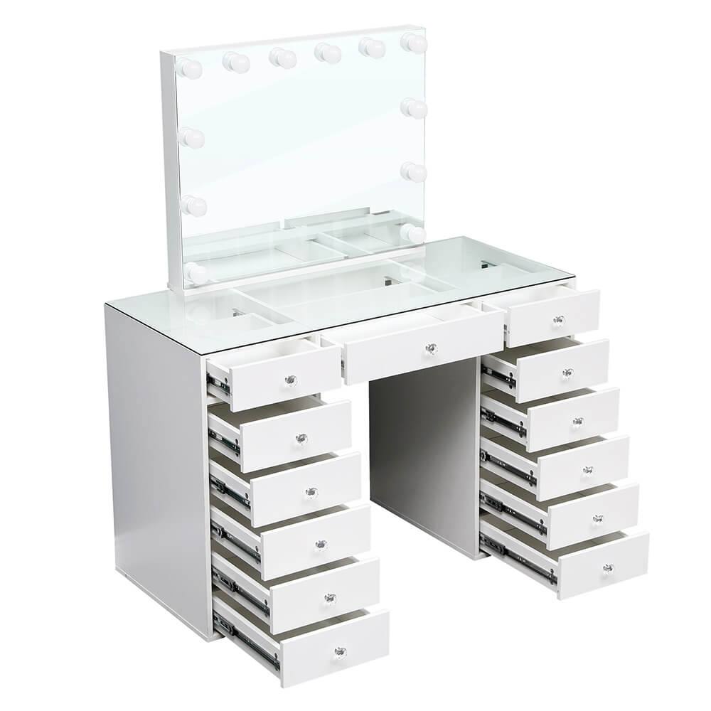Best seller Vanity Table Glass Top & Hollywood Full Mirror - 6961013