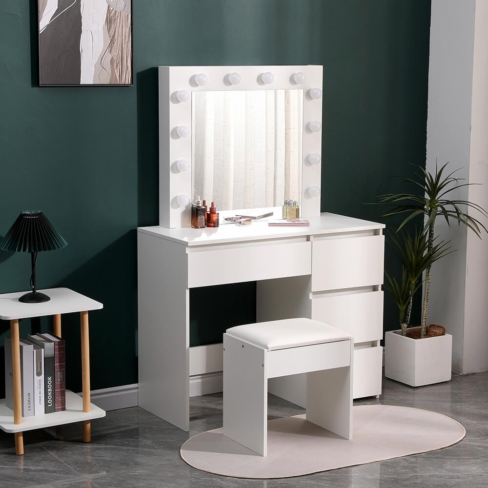 Make-up professional table 94cm & Hollywood Mirror Luxury - 6900133 MAKE-UP FURNITURE