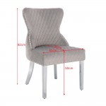 Luxury Chair French Velvet Lion King Light Grey-5470223 KING & QUEEN FURNITURE