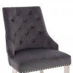 Luxury Chair French Velvet Lion King Grey Silver-5470232