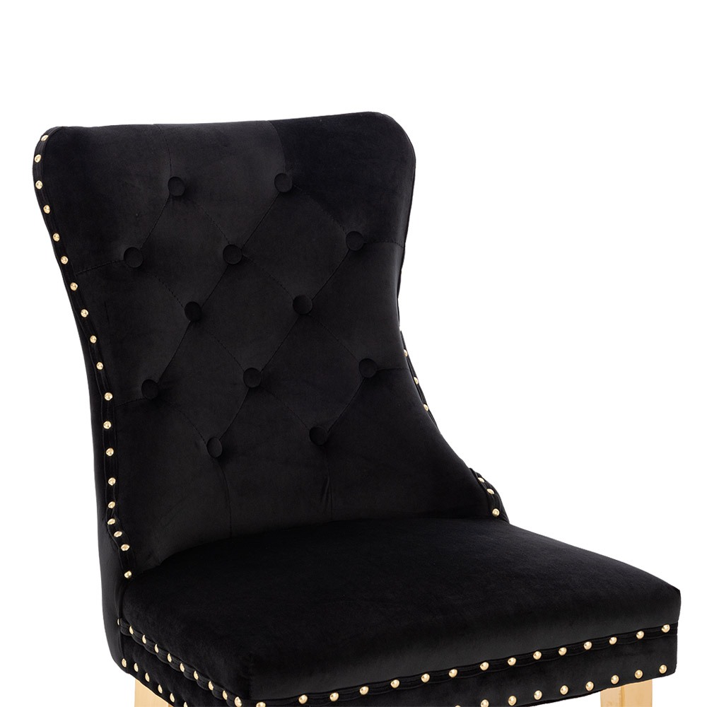 Luxury Chair French Velvet Lion King Light Black Gold-5470233