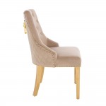 Luxury Chair French Velvet Lion King Light Brown Gold-5470230