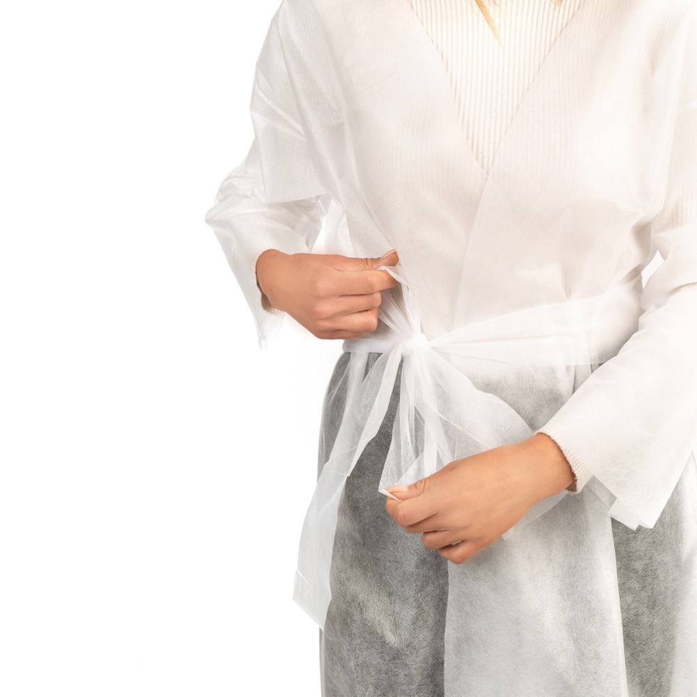 Labor Pro kimono non woven 10 pcs. white H003/B-9510241