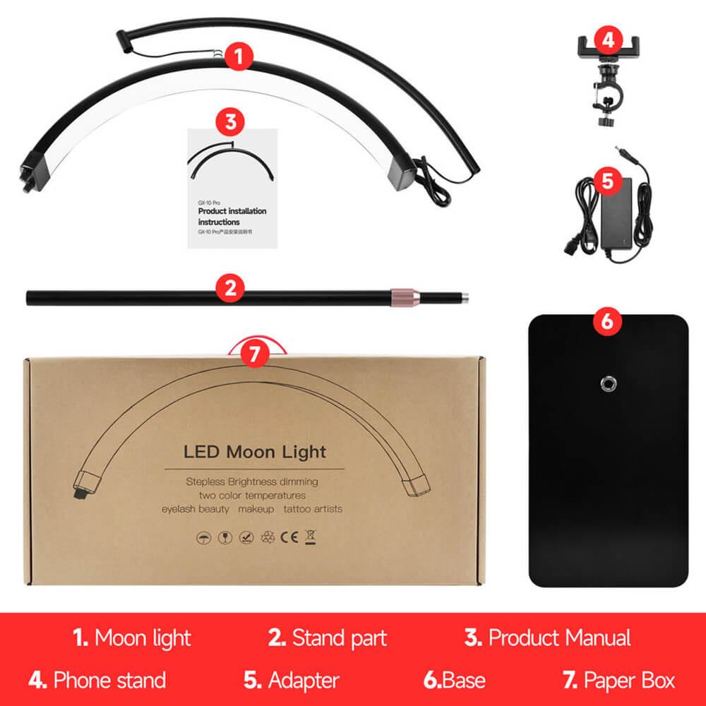 Professional led moon light Pro innovation Patented  27 inch White- 6600067 RING & BEAUTY LIGHTS
