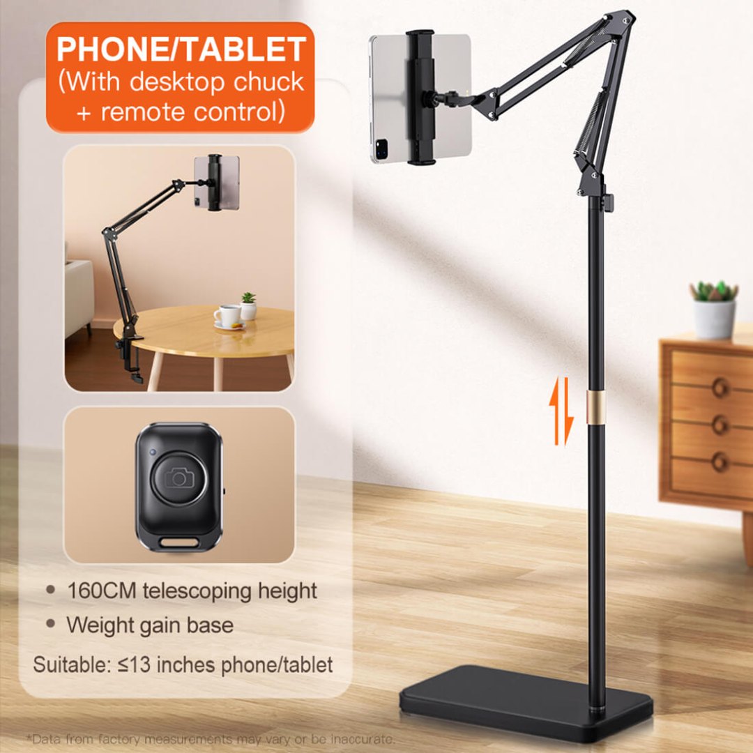 Professional Floor Photo Stand Black  -6600046 RING & BEAUTY LIGHTS