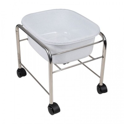Wheeled pedicure assistant with basin Chrome - 0131508