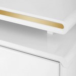Working Desk 3309G Gold White-0146660 MANICURE TROLLEY CARTS-TABLES