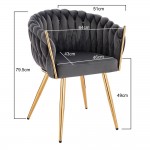 Luxury Beauty Chair Velvet Dark Gray Gold-5400372 