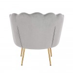 Shell Luxury Chair Velvet Light Grey Gold-5470253 ОБЗАВЕЖДАНЕ "KING & QUEEN"