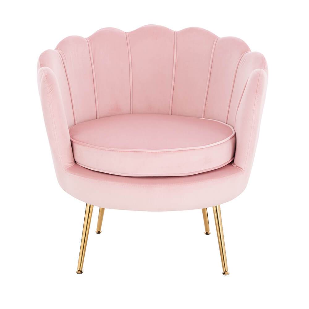 Shell Luxury Chair Velvet Light Pink Gold-5470251 ОБЗАВЕЖДАНЕ "KING & QUEEN"